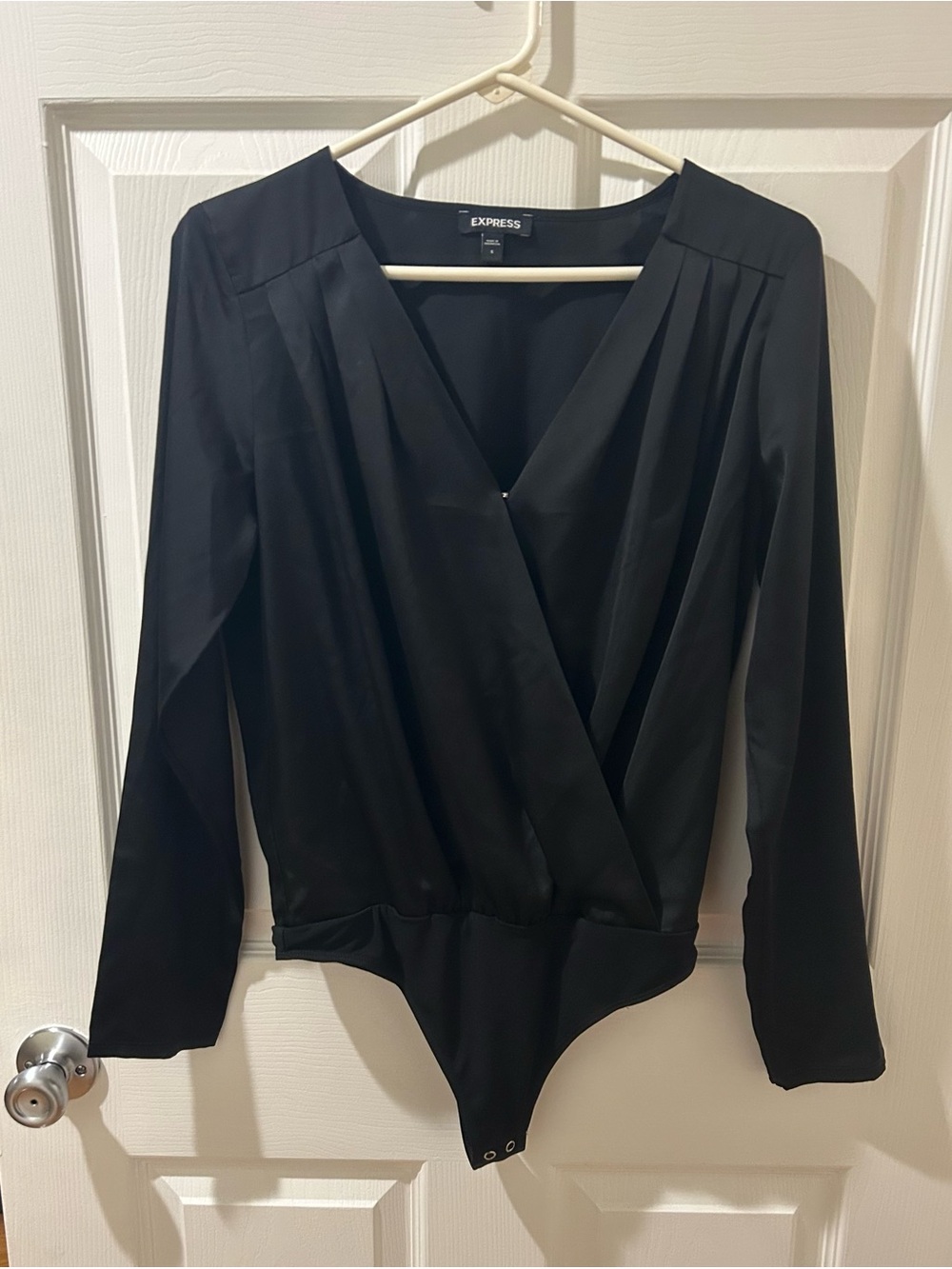 Express Surplice Long Sleeve Bodysuit - Black - Women S